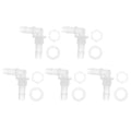 1 Set Aquarium Plastic Hose Barb Fitting 3/8" Hose ID Elbow Connectors Aquarium Tank Air Pump Hose Joints Clear PP - size: 3/8"-G3/8