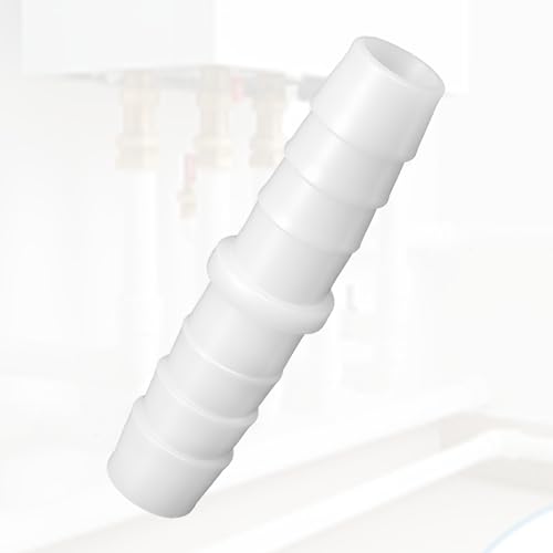 Plastic Barbed Straight Hose Fittings 8 Pcs, 1/2 Inch to 1/2 Inch Hose Mender Coupler, White Pipe Connectors for Aquarium, Gas, Fuel, Air & Water Tube Connection