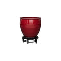 GUERNSEY Aquarium Ceramic Red Fish Tank Living Room Turtle Basin Floor-Standing Fish Tank Study Painting and Calligraphy Tank Storage Bucket Ornaments Small Fish Tank