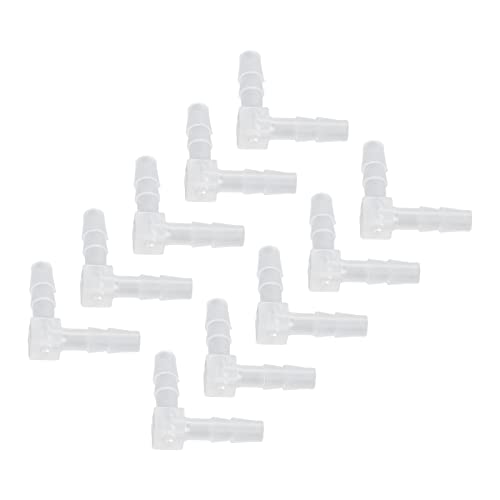 10Pcs Elbow Hose Barb Plastic Fitting 90 Degree Equal Barbed Joint L Shape - Wide Range of Use (4mm) - size: 4mm