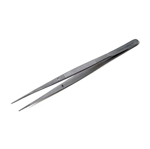 Lab Tweezers High Precision Forceps, 6" (15.2 cm), Fine Strong Point tweezers, Stainless Steel (6" Straight) - size: 6" Straight