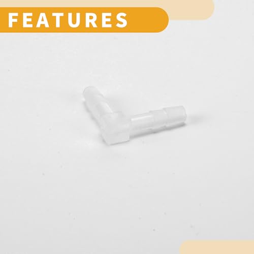 6 Pcs Universal Automotive Vacuum Tubing Connector - Car 90 Degree 4mm / 5/32" L Shaped Vacuum Tubing Connector Assortment 2 Way Vacuum Line Fittings - Plastic Transparent