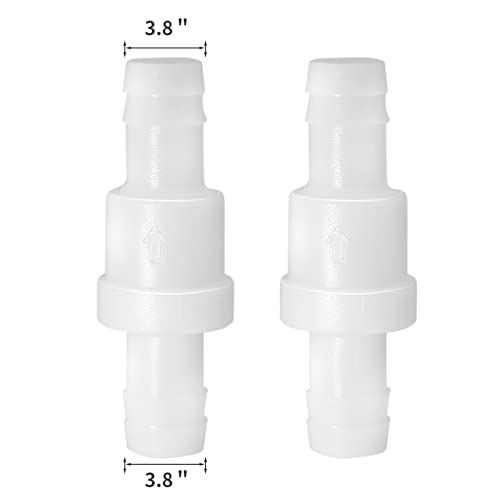 Litoexpe 3/8" One Way Inline Check Valve, Non Return Ozone Resistance PVDF Plastic One-Way Fuel Oil Water Gas Pump Air Check Valve, Pack of 2 - size: 3/8 Inch