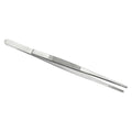 SE 12-Inch Stainless Steel Tweezers - Durable Knurled Handle Serrated Tip Design for Household and Professional Use - 513TW