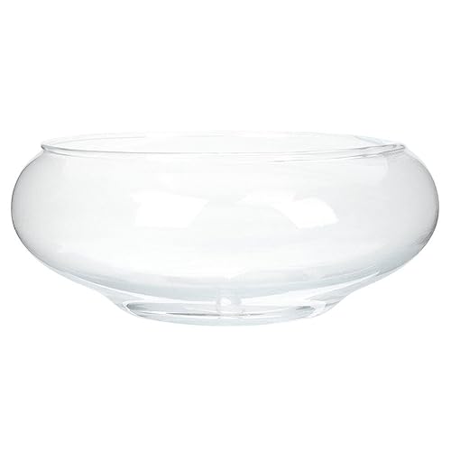 VOSAREA Glass Vase Bowl Glass Bubble Bowl Terrarium Succulent Planter Air Plants Hydroponic Display Floating Candles Clear Bubble Fish Aquatic Plant Pot Daffodil Pot (9.82X9.82X3.93in)