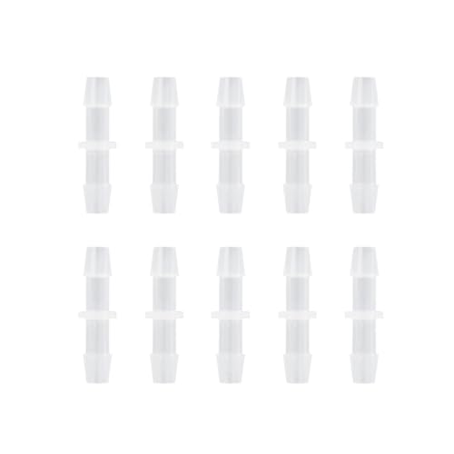 10pcs 1/8" PP Plastic Hose Barb Fitting, Pharmaceutical Polypropylene Barbed Splicer Mender Joint Adapter Union Fittings Connectors - size: 1/8 Inch, style: 10pcs