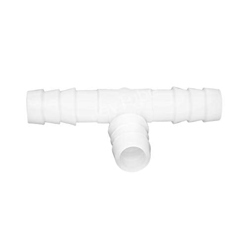 Plastic 1/2" ID Hose Barb Fittings, Equal Barbed Tee Pipe Connectors 3 Way Joint Splicer Mender Union Adapter for Boat Aquarium, Pack of 6 - size: 1/2 Inch