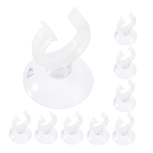 9pcs Aquarium Tube Clips Transparent Holders for Air Pump Tubing Firmly Secures Water Pipes Stability Enhancer for Fish Tank Decor and Functionality - size: 4.50X3.00X2.00CM