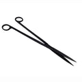 Aquarium Scissors Stainless Steel 12" Extra Long Water Grass Scissors for Aquatic Plants Pruning, Fish Tanks, Terrariums Used in Salt Water Fresh Water Landscape Maintenance Tools (Straight - Black) - style: Straight - Black