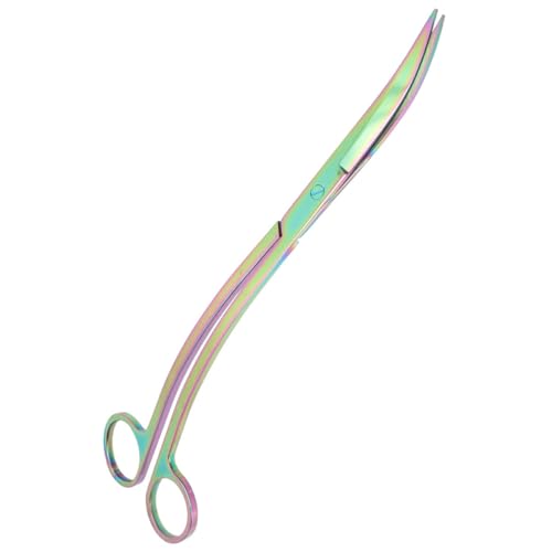 Operitacx Stainless Steel Aquarium Plant Scissors, Curved Aquatic Plant Trimming Tools for Fish Tank, Cleaning Scissor for Freshwater and Saltwater Aquariums