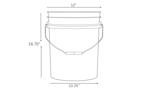 House Naturals 6 Gallon Large Food Grade BPA Free Bucket Pail with Airtight Screw on Lid (Pack of 2)