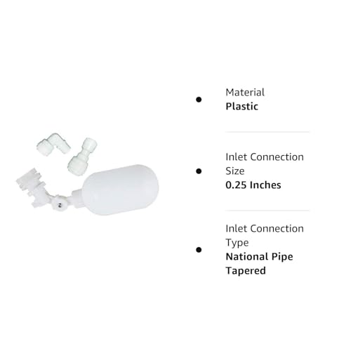 Malida Water Filter Float Ball Valve,or Fish Aquarium Uses 1/4 Inch Supply Tube.
