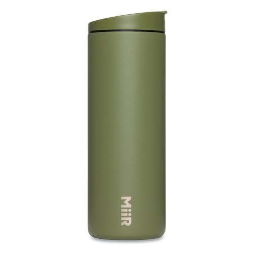 MiiR Flip Traveler 16oz | Double-Wall Vacuum Insulated with Flip Lid, BPA-Free Stainless Steel Construction, Insulated Tumbler for Hot or Cold Drinks - color: Evergreen, size: 16 Ounces