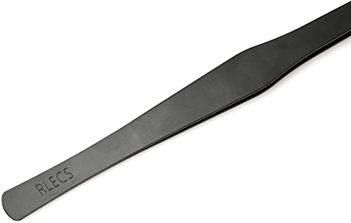 RLECS 15 inch Aquarium Tweezers Non-Slip Stainless Steel Curved Tweezer with Carbonation Protection Coating Fish Tank Cleaner Aquarium Accessories, Black