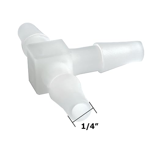 Plastic 1/4" ID Hose Barb Fittings, Equal Barbed Tee Pipe Connectors 3 Way Joint Splicer Mender Union Adapter for Boat Aquarium, Pack of 6 - size: 1/4 Inch