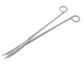 Long Stainless Steel 12" Aquarium Fish Tank Aquatic Plant Trimming Aquascaping Kelly Scissors Curved Round Pattern