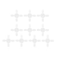 Plastic Hose Barb Fitting 3/32" OD Barb Cross 4 Way Pipe Connector Clear 10 Pcs - size: 3/32"OD