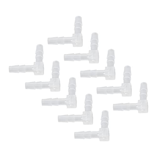 10Pcs Elbow Hose Barb Plastic Fitting 90 Degree Equal Barbed Joint L Shape - Wide Range of Use (4mm) - size: 4mm