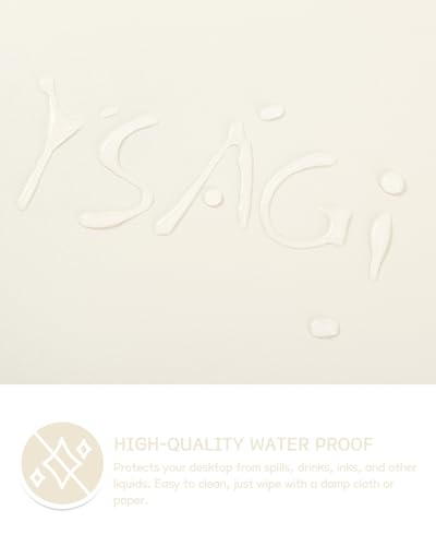 YSAGi Non-Slip Leather Desk Pad, Desk Matt for Desktop, Waterproof Laptop Computer Keyboard Mat, Table Protector Blotter Mat, Large Mouse Pad for Office/Work/Home/Decor(Cream, 35.4" x 17") - color: Cream, size: 35.4" x 17"