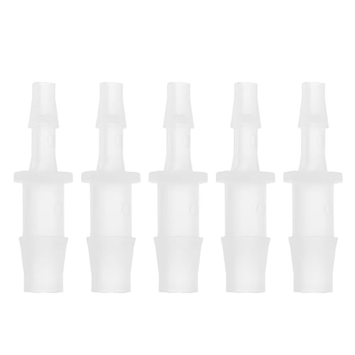 5 Pcs Aquarium Plastic Hose Barb Fitting 3/16" to 5/16" Hose ID Connectors Clear Plastic - size: 3/16"-5/16"