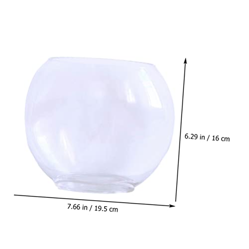 Transparent Fish Tank Desktop Aquarium Delicate Shape for Home Office Decor Space-Saving Design for Betta Fish - size: 19.5X16cm