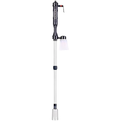 9-Piece Aquarium Gravel Cleaner Electric, Automatic Fish Tank Water Changer, 3 Modes, Sand Washer Siphon with Filter Bag, 22-32.3 in Adjustable Tube, US Adapter