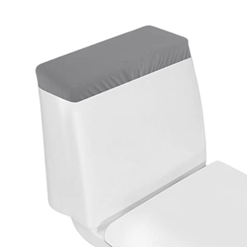 Toilet Tank Lid Cover, Bathroom Stretch Washable Spandex Toilet Tank Protector Cover with Elastic Bottom, Grey - color: Grey