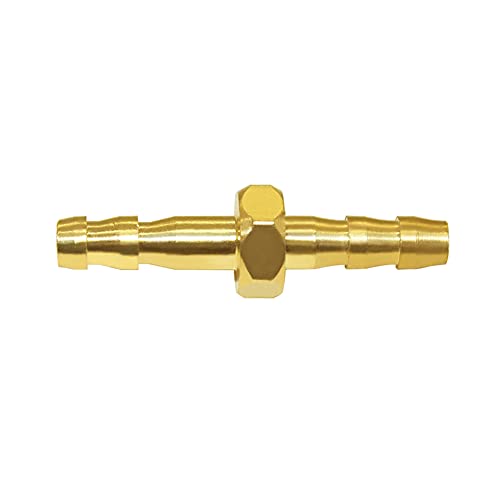 Joywayus Brass 1/8" Hose Barb Hex Union Brass Hose Fitting Water/Fuel/Air (Pack of 10) - size: 1/8 Inch, style: 10PCS