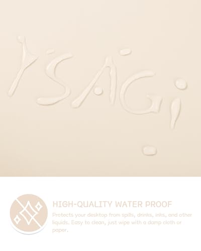 YSAGi Non-Slip Leather Desk Pad, Desk Matt for Desktop, Waterproof Laptop Computer Keyboard Mat, Table Protector Blotter Mat, Large Mouse Pad for Office/Work/Home/Decor(Beige, 23.6" x 13.7") - color: Beige, size: 23.6" x 13.7"