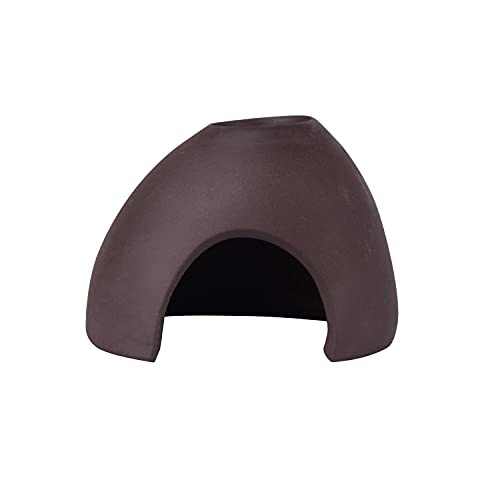 Ceramic Aquarium Hideout Cave, Betta Fish Tank Decor with Dual Openings, Breeding & Hiding Cave for Shrimp, Cichlid, Small Frog, Reptiles, Natural Aquascape Decoration