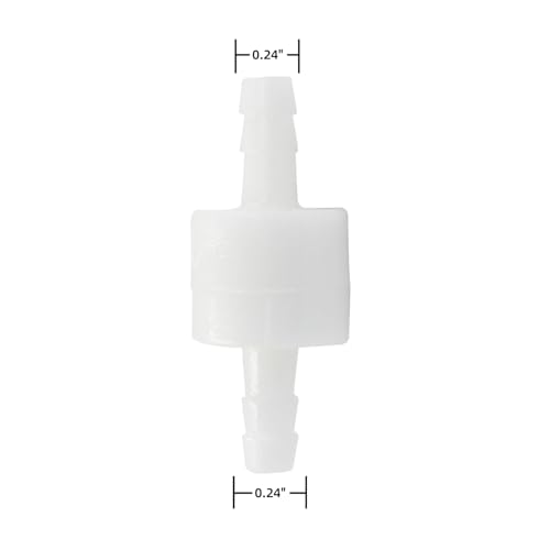 2 Pcs 1/4" One Way Inline Check Valve, Non Return Ozone Resistance PVDF Plastic One-Way Fuel Oil Water Gas Pump Air Check Valve - size: 1/4 Inch