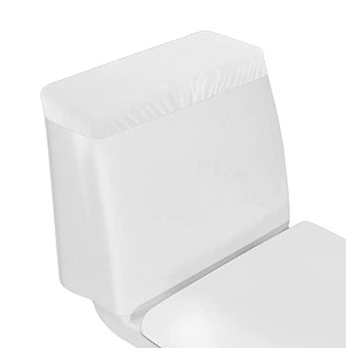 Toilet Tank Lid Cover, Bathroom Stretch Washable Spandex Toilet Tank Protector Cover with Elastic Bottom, White - color: White