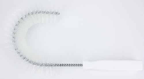 SPARTA Plastic Hook Dusting Brush, Clean-In-Place, Galvanized Wire with Threaded Hole for Dusting Surface of Curved Drains and Pipes, 11.5 Inch Length, White, (Pack of 12) - color: White