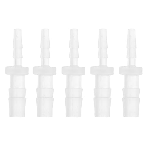 5 Pcs Aquarium Plastic Hose Barb Fitting 3/32" to 3/16" Hose ID Connectors Clear Plastic - size: 3/32"-3/16"