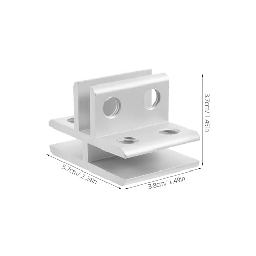 HOMSFOU Aluminum Alloy Glass Clamp Bracket for 5-8mm Shelves, Aquarium and Terrarium Screen Cover Clips, Silver T-Shaped Connector for Glass Shelf Support and Fixing