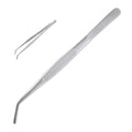 12Inch Fine-Tip Kitchen Tweezers Tongs – Extra-Long Stainless Steel Cooking Tweezers Dishwasher Safe for Grilling, Baking & Food Prep (12In Bent BBQ Tongs) - color: 12in Bent Bbq Tongs