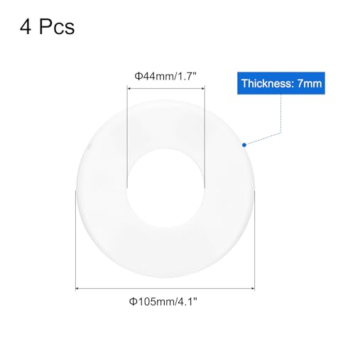 uxcell 4pcs Wall Split Flange 105mm / 4.1" OD Escutcheon Plate ABS Round Self-Adhesive Plumbing Cover Plates for 44mm / 1.7" Dia Water Pipe Faucet Decoration Accessories, White - color: White, size: 44mm