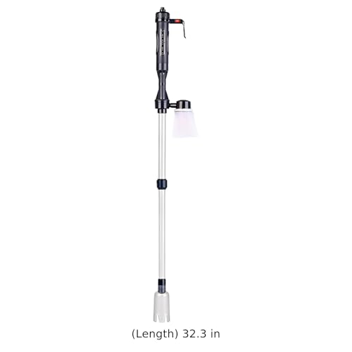 9-Piece Aquarium Gravel Cleaner Electric, Automatic Fish Tank Water Changer, 3 Modes, Sand Washer Siphon with Filter Bag, 22-32.3 in Adjustable Tube, US Adapter