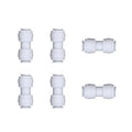 6pcs White Plastic Union Connector (3/8-in OD x 3/8-in OD, Push-to-Connect Coupling Fitting)