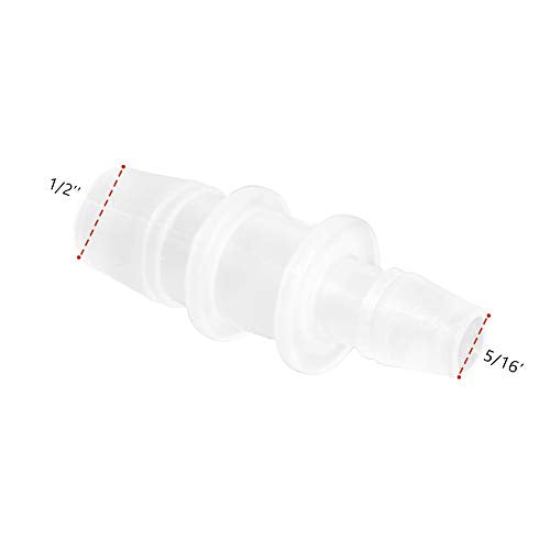 Plastic Hose Barb Reducer Pipe Fittings, 1/2" to 5/16" Hose ID Connectors Joint Splicer Mender Adapter Union Boat Water Air Aquarium O2 Fuel (Pack of 3) - size: 1/2"-5/16", style: 3