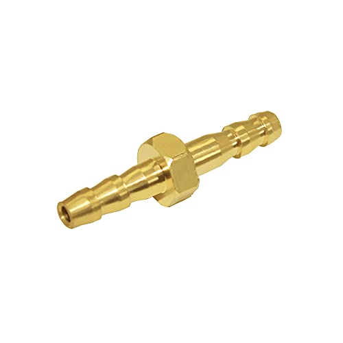 Joywayus Brass 1/8" Hose Barb Hex Union Brass Hose Fitting Water/Fuel/Air (Pack of 10) - size: 1/8 Inch, style: 10PCS