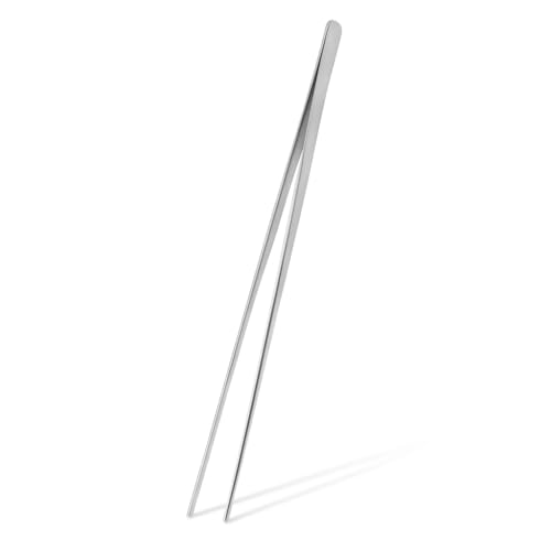 Mandala Crafts 15 Inches Silver Stainless Steel Straight Aquarium Tweezers for Aquatic Plants – Long Aquascape Forceps for Fish Tanks, Hospital Tanks, Goldfish Bowls, and Terrariums - color: Stainless Steel Straight Tweezers, size: 15 Inches