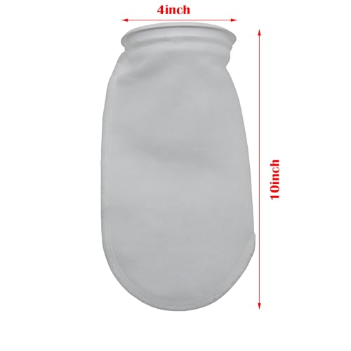 ALEGI 4 Pack Aquarium Filter Socks 4 inch by 10 Inch Long, 200 Micron - 4 Inch Ring Aquarium Felt Filter Bags - size: 4 by 10 In - 4Pack