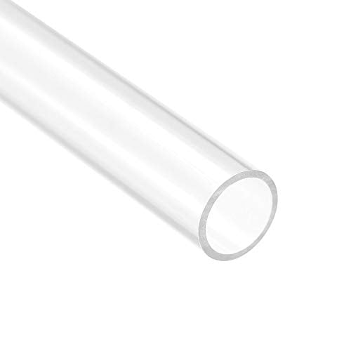 uxcell Clear Rigid Tubing 10mm(25/64'') ID x 12mm(15/32'') OD x 1Ft Length Round Plastic Polycarbonate Tube - size: 10mmx12mm