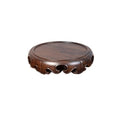 Bonsai Pedestal Solid Wood Round Solid Base Vase Fish Tank Crafts Buddha Statue Ceramic Incense Burner Solid Wood Bottom Pad Vase Pedestal Display Stands