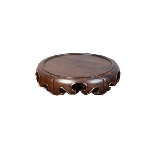 Bonsai Pedestal Solid Wood Round Solid Base Vase Fish Tank Crafts Buddha Statue Ceramic Incense Burner Solid Wood Bottom Pad Vase Pedestal Display Stands