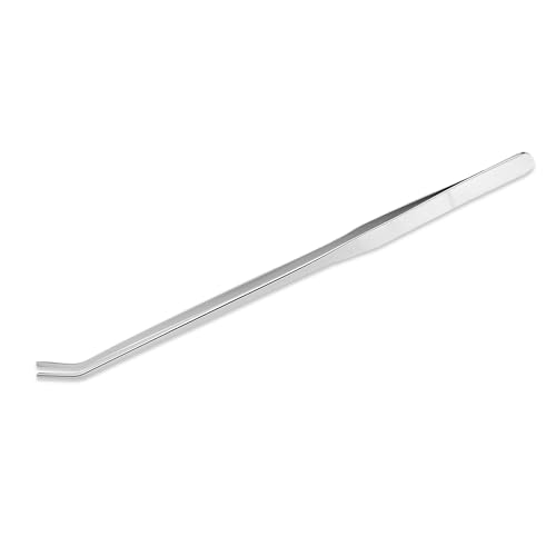Mandala Crafts 15 Inches Silver Stainless Steel Curved Aquarium Tweezers for Aquatic Plants – Long Aquascape Forceps for Fish Tanks, Hospital Tanks, Goldfish Bowls, and Terrariums - color: Stainless Steel Curved Tweezers, size: 15 Inches