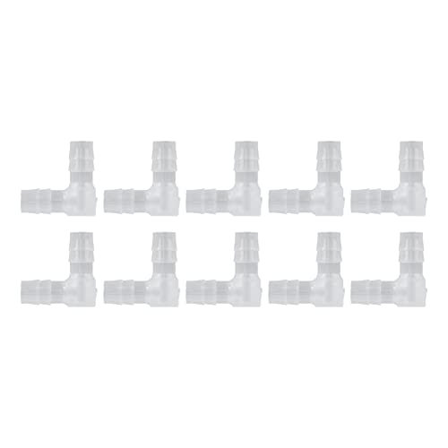 10Pcs Elbow Hose Barb Plastic Fitting 90 Degree Equal Barbed Joint L Shape - Wide Range of Use (8mm) - size: 8mm