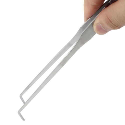 2PCS Stainless Steel Reptile Feeding Tongs, Long Tweezers Aquarium Terrarium Feeder Tools for Reptiles, Lizards, Snakes (Straight and Curved)