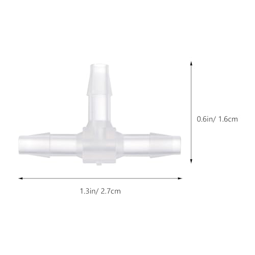 Homoyoyo 10pcs T-shaped Plastic Tee 2mm Plastic Tee Barb Fittings Aquarium Airline Hose Airline Check Valve Fish Tank 3 Way Hose Parts Air Valve